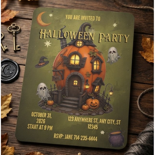 invitación de Halloween casa embrujada (Subido por el creador)