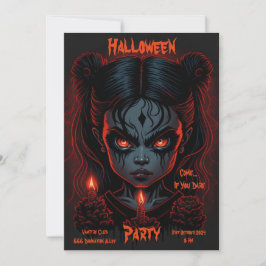 Invitación de Halloween - Chica aterrador