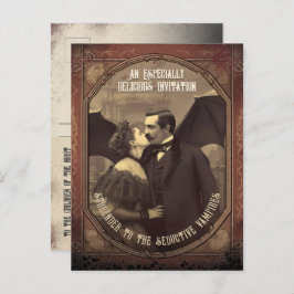 Invitación de Halloween con beso de vampiros de pr