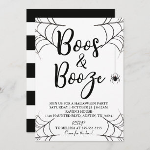 Invitación de Halloween con Boos y Booze