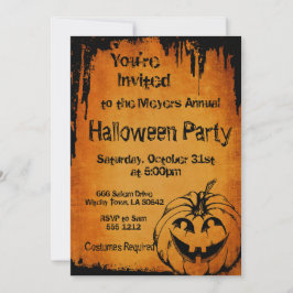 Invitación de Halloween con calabaza