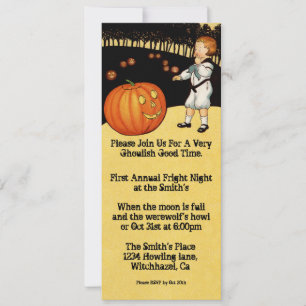 Invitación de Halloween con calabaza