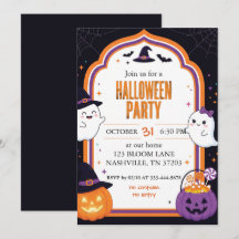 Invitación de Halloween con calabaza de fantasma l