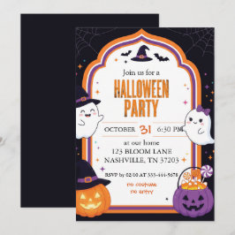 Invitación de Halloween con calabaza de fantasma l