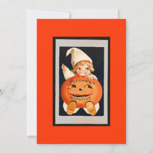 Invitación de Halloween con calabaza feliz