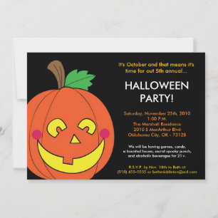 Invitación de Halloween con calabaza Jack O Lanter