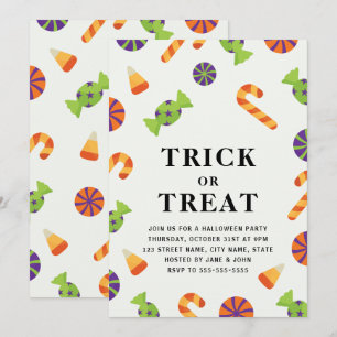 Invitación de Halloween con caramelos