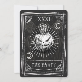Invitación de Halloween con cartas del tarot