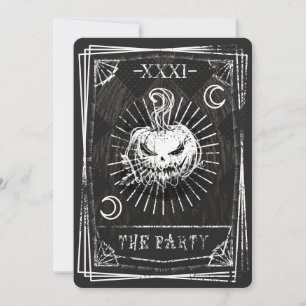 Invitación de Halloween con cartas del tarot
