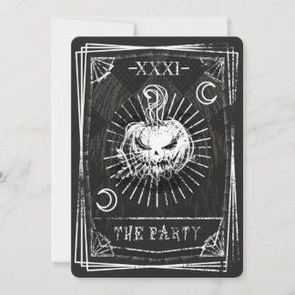 Invitación de Halloween con cartas del tarot