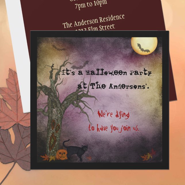 Invitación de Halloween con cielo gótico nocturno (Subido por el creador)