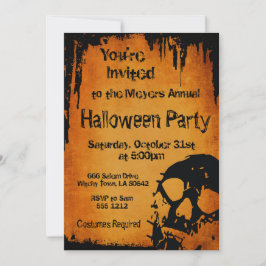Invitación de Halloween con cráneo
