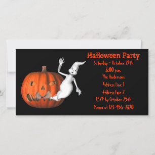 Invitación de Halloween con el fantasma Jack O Lan