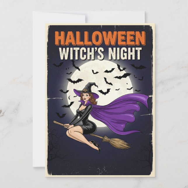 Invitación de Halloween con encanto gótico (Anverso)