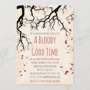 Invitación de Halloween con escalofríos de sangre