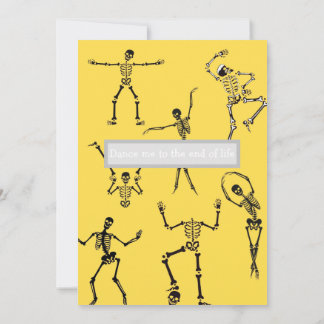 Invitación de Halloween con esqueletos bailarines