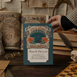 Invitación de Halloween con estilo vintage