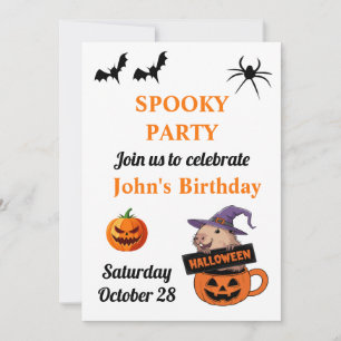 Invitación de Halloween con fantasía