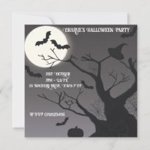 Invitación de Halloween con fantasía
