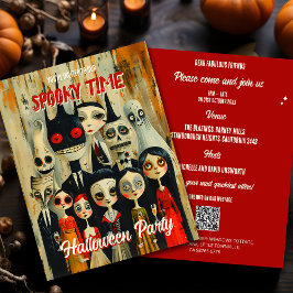 Invitación de Halloween con fantasía de código QR