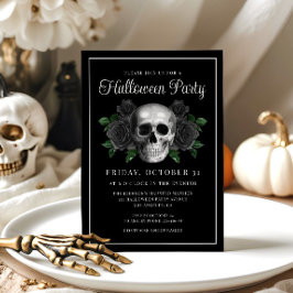 Invitación de Halloween con la flor floral gótica 