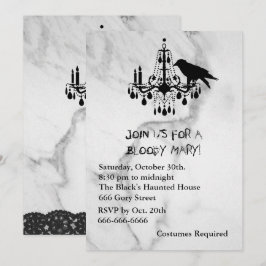 Invitación de Halloween con Raven, Mable y Gato Ne