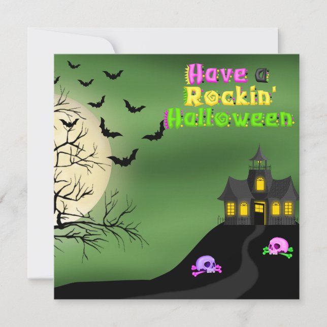 Invitación de Halloween con Rockin (Anverso)