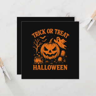 Invitación de Halloween con trucos o trucos