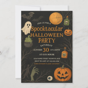 Invitación de Halloween con vocación de Fiesta bri