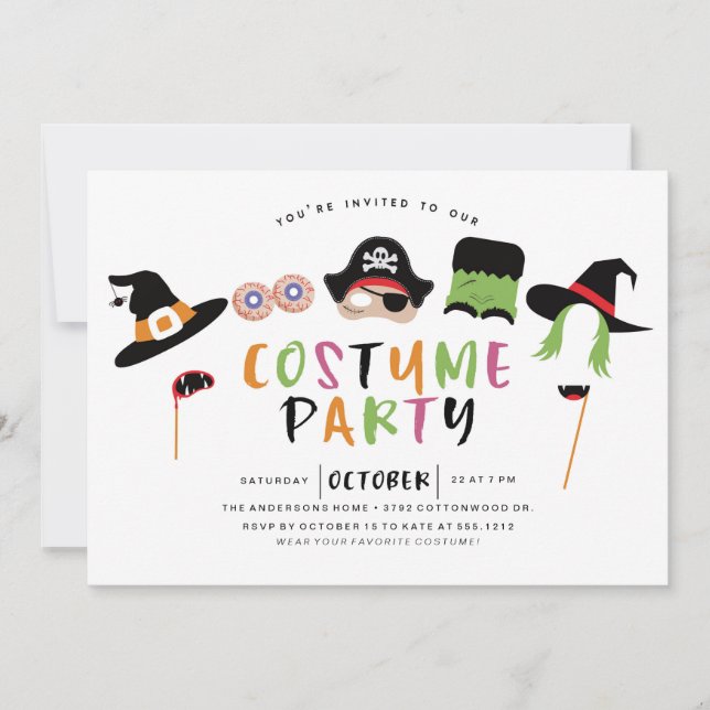 INVITACIÓN DE HALLOWEEN COSTUME PARTY (Anverso)