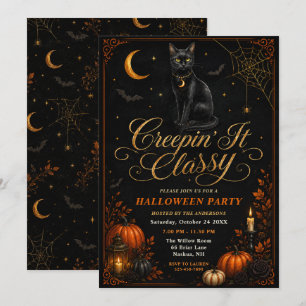 Invitación de Halloween Creepin’ It Classy