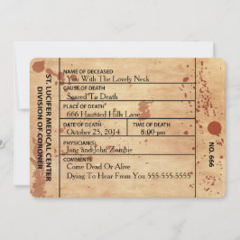 Invitación de Halloween / Cumpleaños con Etiqueta