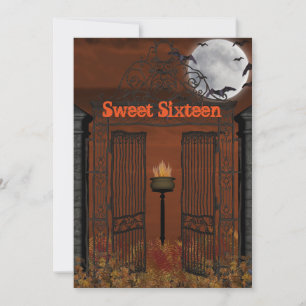 Invitación de Halloween, Cumpleaños Dieciséis Dulc