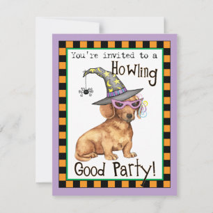 Invitación de Halloween Dachshund