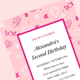 Invitación de Halloween de 2º cumpleaños espeluzna
