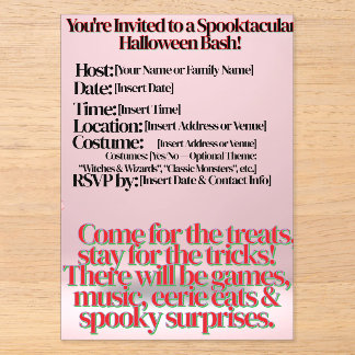 Invitación de Halloween de acrílico