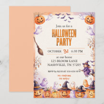Invitación de Halloween de Acuarela de Fantasma de