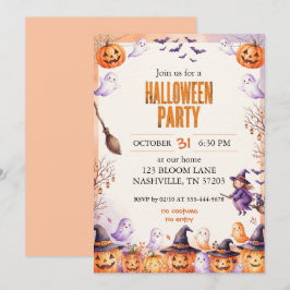 Invitación de Halloween de Acuarela de Fantasma de