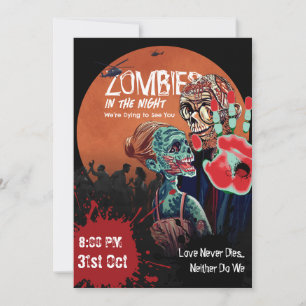 Invitación de Halloween de Apocalipsis de Pareja Z