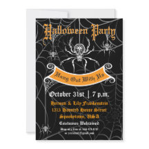 Invitación de Halloween de araña elegante