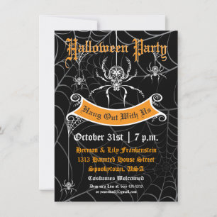 Invitación de Halloween de araña elegante