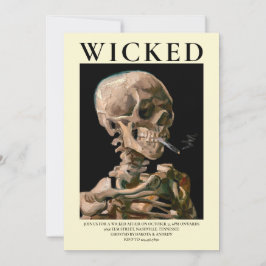 Invitación de Halloween de arte fino de cabeza de 