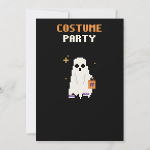 Invitación de Halloween de arte pixelado para fies