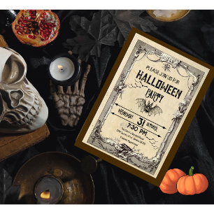 Invitación de Halloween de Bat de Vampiro adulto