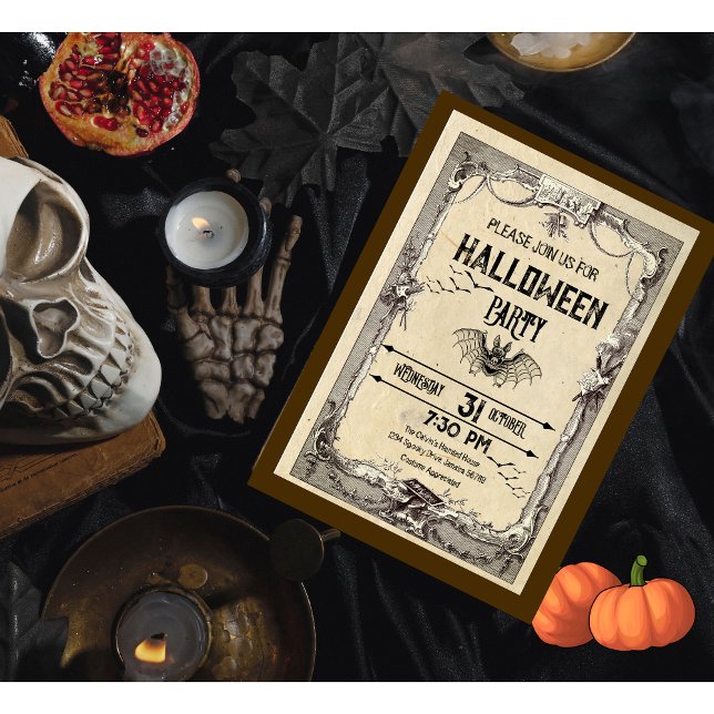 Invitación de Halloween de Bat de Vampiro adulto (Subido por el creador)