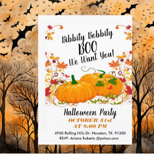Invitación de Halloween de Boo de Bobbity Bibbity