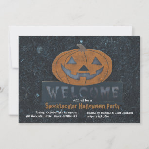 Invitación de Halloween de calabaza de bienvenida