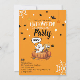 Invitación de Halloween de calabaza fantasma para