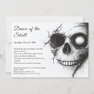 Invitación de Halloween de calavera - Fiesta oscur