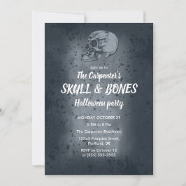 Invitación de Halloween de Calavera y Huesos